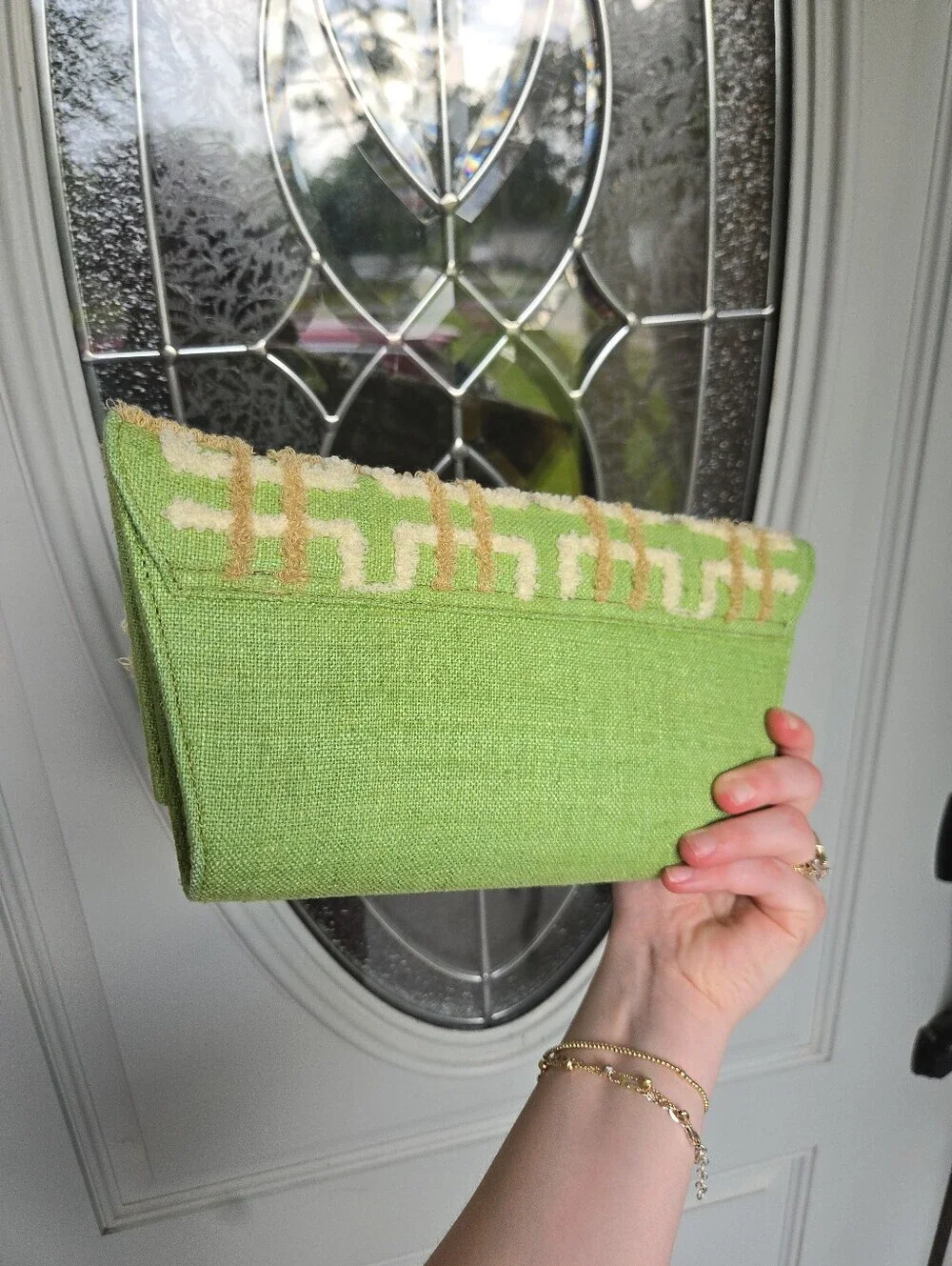 Green Geometric Clutch